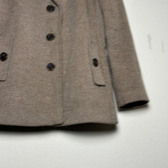 Calvin Klein Silk Wool Blend Brown Peacoat Jacket Women L Outerwear Winter Fall - Picture 12 of 15